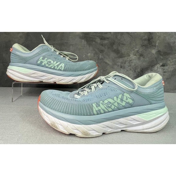 Hoka One One Bondi 7 Women's Light Blue Running Shoes Size 10D (S2312)